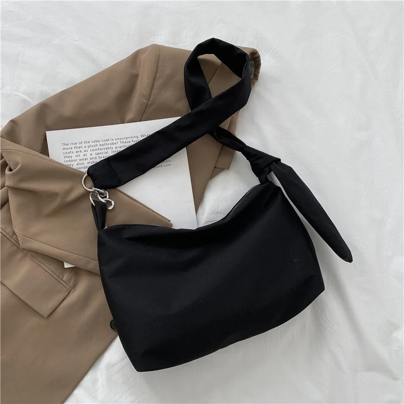 

Black Crossbody Bags Women 2024 Designer Handbag Nylon Shopper Girls Chain Removable Adjustable Strap Messenger Shoulder Bag