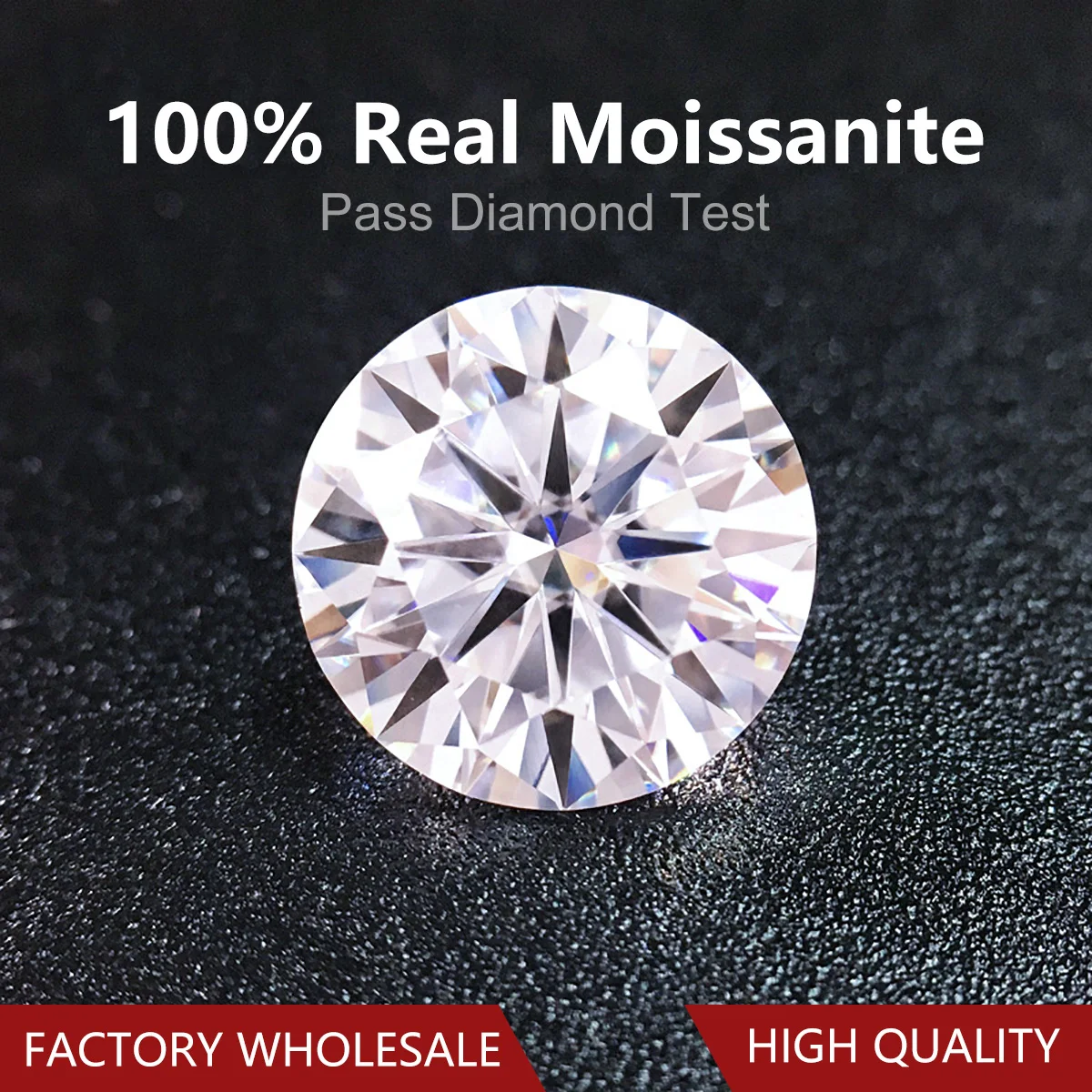 Wholesalers Real 0.1ct To 10ct D Color Round Cut Certified Moissanite Gems Pass Diamond Test Loose Precious Stones Fast Shipping