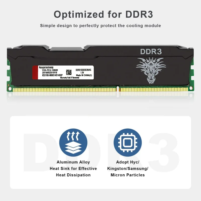 Yongxinsheng 4GB 8GB 1333 1600 MHz DDR3 RAM Desktop Memory