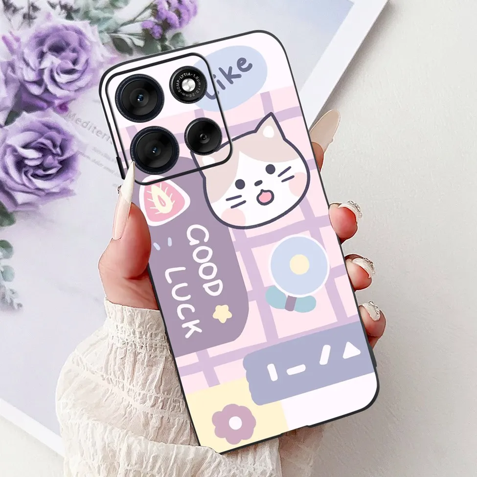 Cute Cartoon Cat & Butterfly Luxury Phone Case – Stylish Protection