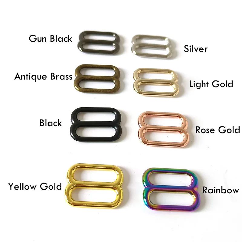 

50Pcs/Lot Wholesale 20mm Metal Buckle Slider For Bag DIY Accessory Adjuster Belt Loop Hardware Dog Pet Collar Clasp High Quality