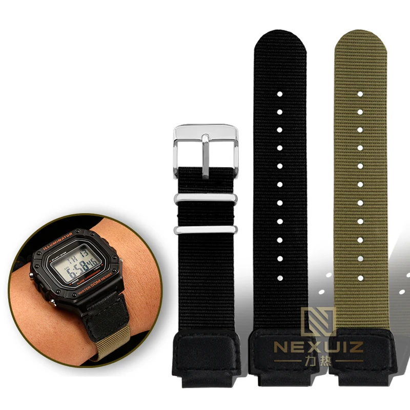 Cinturino Sportivo In Nylon Intrecciato Per Casio W-218H Sgw-300 Sgw-300H Sgw-400H Ae-1200 Cinturino Impermeabile Ae1200 18Mm