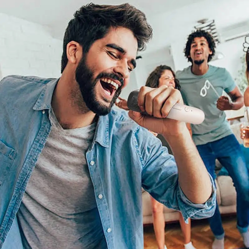 Portable Karaoke Machine RGB Color Light Wireless Karaoke Speaker With Cute Ears RGB Lighting Wireless Speaker Microphone Set 2