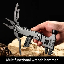Folding Pliers Stainless Steel Survival Universal Multi Functional Knife Wrench Hammer Multitool Pocketknife Tools Spanner