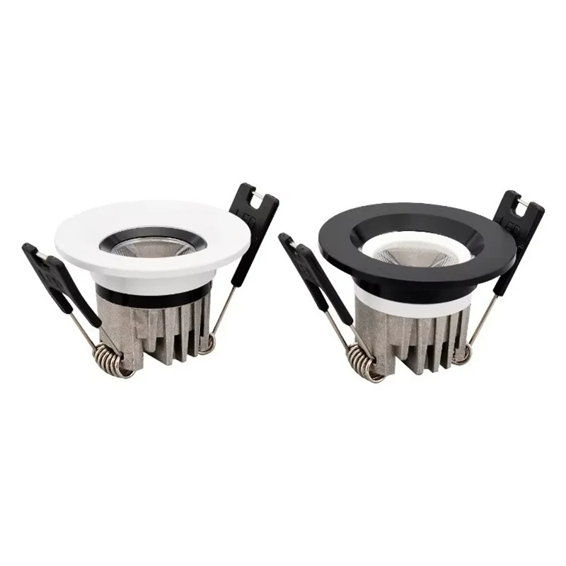 Mini Recessed LED Downlight 3W 5W Dimmable COB Spotlight Aluminium 110V 220V 24&deg; Cut-out 45mm Interior Lighting