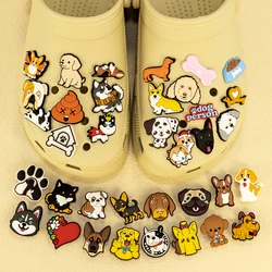 40/50pcs PVC Cute Dogs Shoe Charms Corgi Accessories Puppy Shoe Decorations Pins for Women Men Kids boy Gifts Sandal Buckles