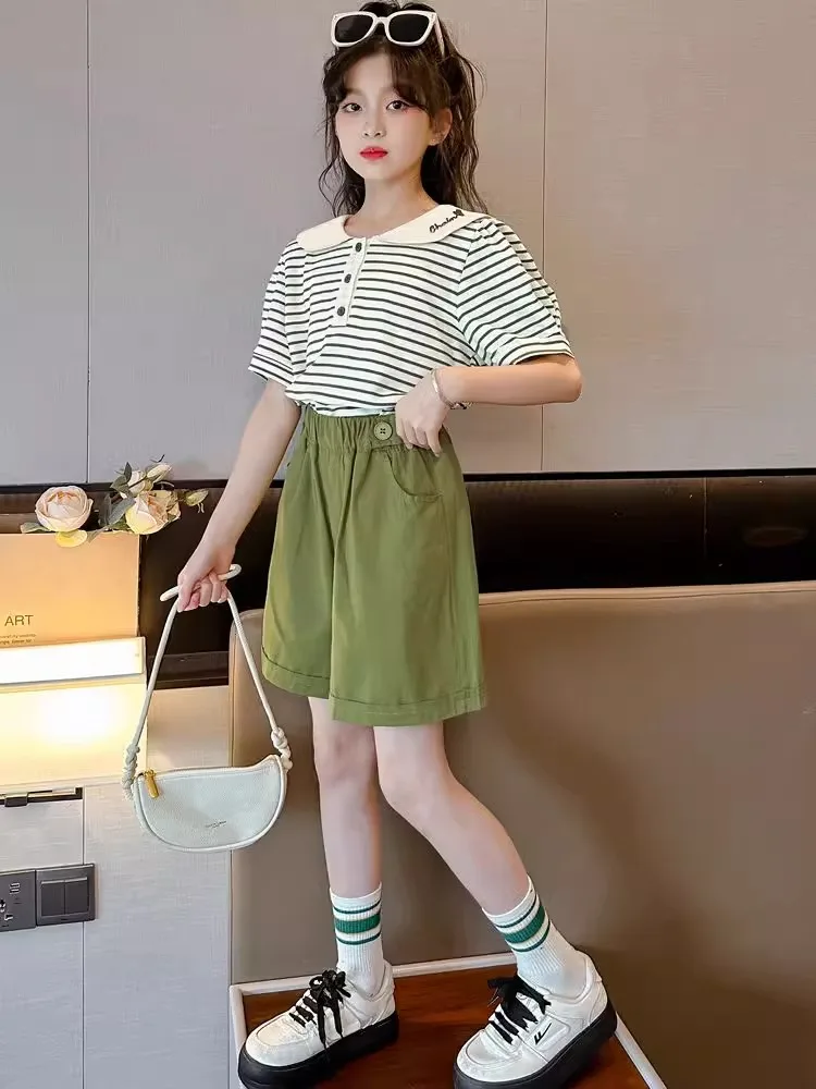 Girls short-sleeved t-shirt new summer suit older children's women's summer children's student girls summer clothes - Image 3