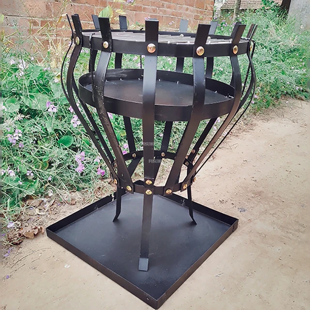 Tábortűz Party Tűz Gödrök Kültéri Kemping Kemence Máglya Kályha Grill Állvány Háztartási Udvar Faszén Fűtési Tűzhely - Image 3