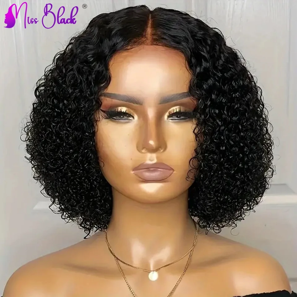 

Short Curly Bob Wig 13x1 T Part Lace 8-12 Inch Human Hair Wigs Deep Wave Wigs Brazilian Remy Hair For Fashion Women 150% Density