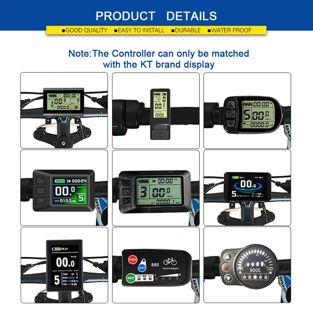 Elektrický jízdní kolo regulátor 36 48V 250W 350W 500W 1000W 1500W bezuhlíkový KUNTENG regulátor ebike KT LCD displej s lehký fungovat