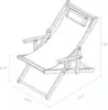 Folding Fully-Assembled Adjustable Solid Wood Sling Patio Outdoor Chair Natural Frame/Natural Canvs 3