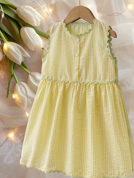 Girls Lace Striped Dress 1