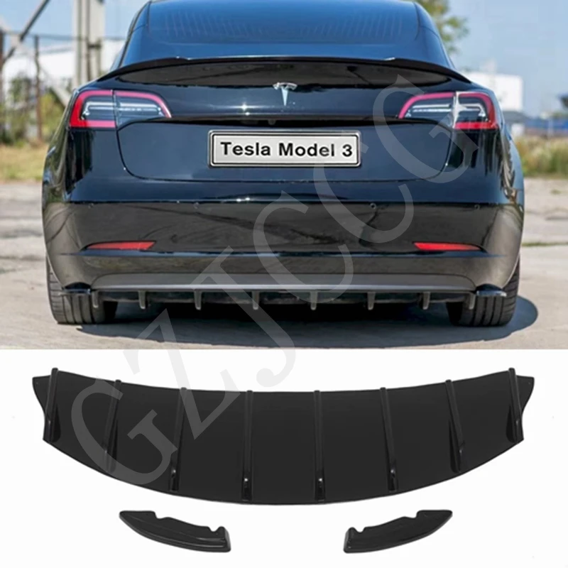 

for Tesla Model 3 2017-2020 ABS material side skirt body kit car front bumper spoiler car styling