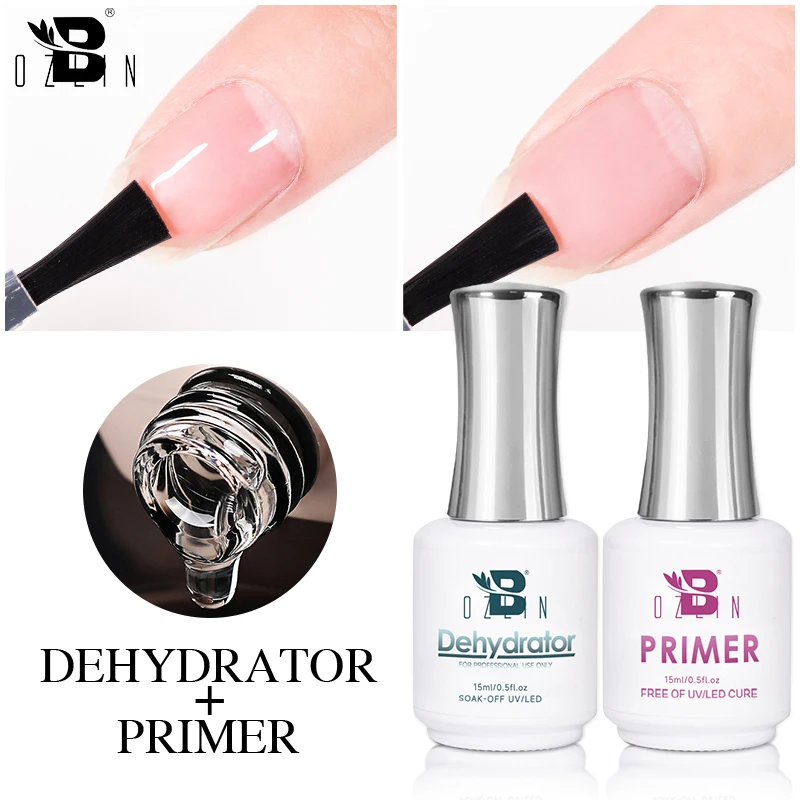 Bozlin Fast Air Dry Primer Dehydrator Nail Art Acrylic No acid 15ml Primer Base Coat Color Nail 