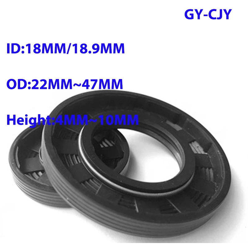 

2Pcs ID: 18mm Black NBR TC/TG4 Skeleton Oil Seal Rings Thickness 4mm - 10mm NBR Double Lip Seal for Rotation Shaft