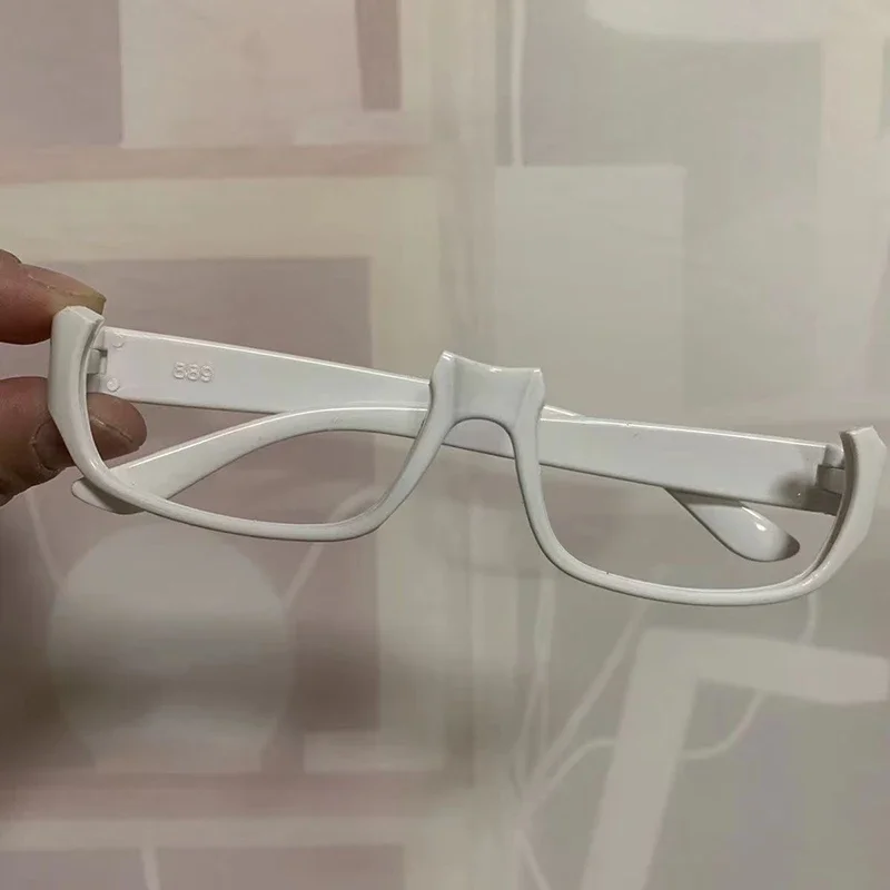 Anime Togami Byakuya Glasses Cosplay Props White Half-Rim Glasses Frame Halloween Cosplay Costume Prop Accessories