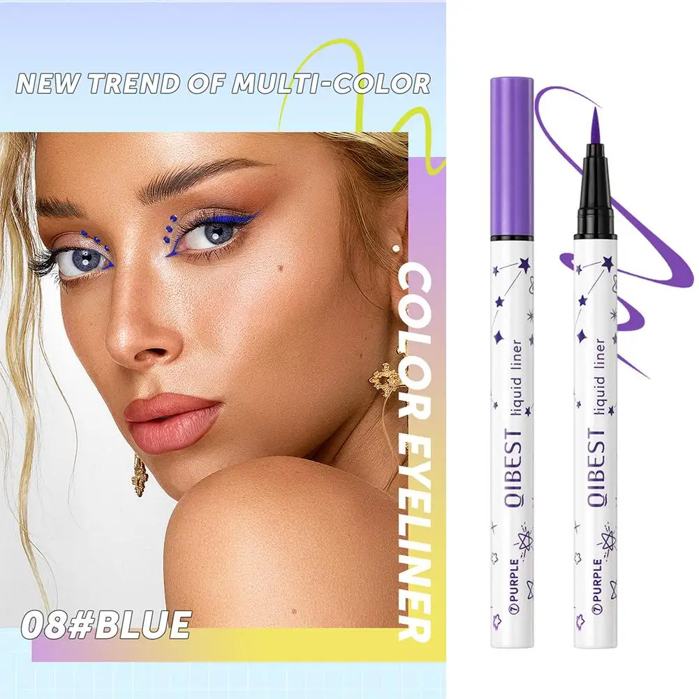 

12 Colors Liquid Eyeliner Pen Black Purple Makeup Waterproof Make Smooth Eye Quickly Drying Liner Up Ultra-thin Cosmetic K7N9