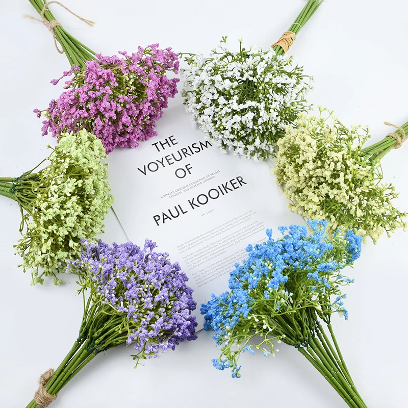 12pcs/bundle Artificial Gypsophila Flowers White Baby Breath Flower Wedding Bride DIY Floral Bouquets Home Vase Decoration 32cm