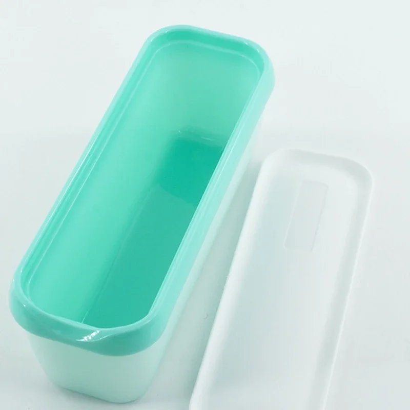 Ice Cream Storage Tub Rectangular Reusable Ice Cream Box Container Mold with Lid Kitchen Refrigerator Storage Home