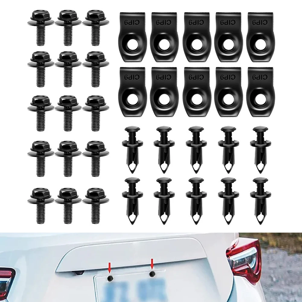 

35PCS U-Clamp Engine Under Cover Push Pins Splash Shield Mudguard Bolts Screw Bumper Fender Retainer Fastener Rivet Clip Tools