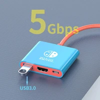 UGOURD 3 in 1 TYPE-C Hub with HDMI and USB 3.0 Port USB-C to HDMI 4k 30hz 4K60Hz Adapter PD 100W for Switch TV Screen Casting - Image 3