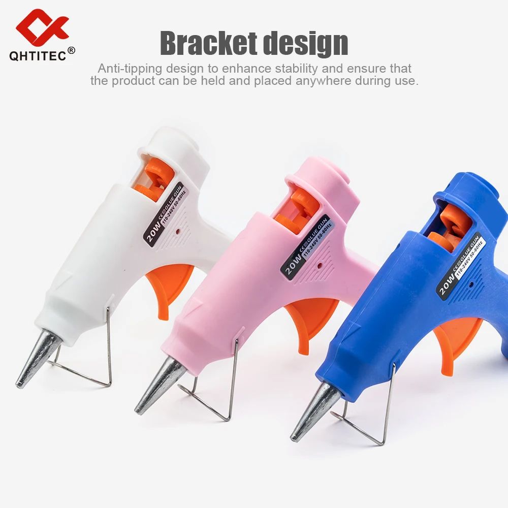 JCD 20W Hot Melt Glue Gun with 7MM 20Pcs Transparent Glue Stick Mini Gun Home Electric Temperature Gun Maintenance Tools 6