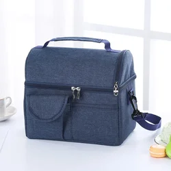 Insulated Reusable Thermal Cooler and Lunch Bag - Leakproof and Waterproof, 8L Capacity, (Navy Blue)