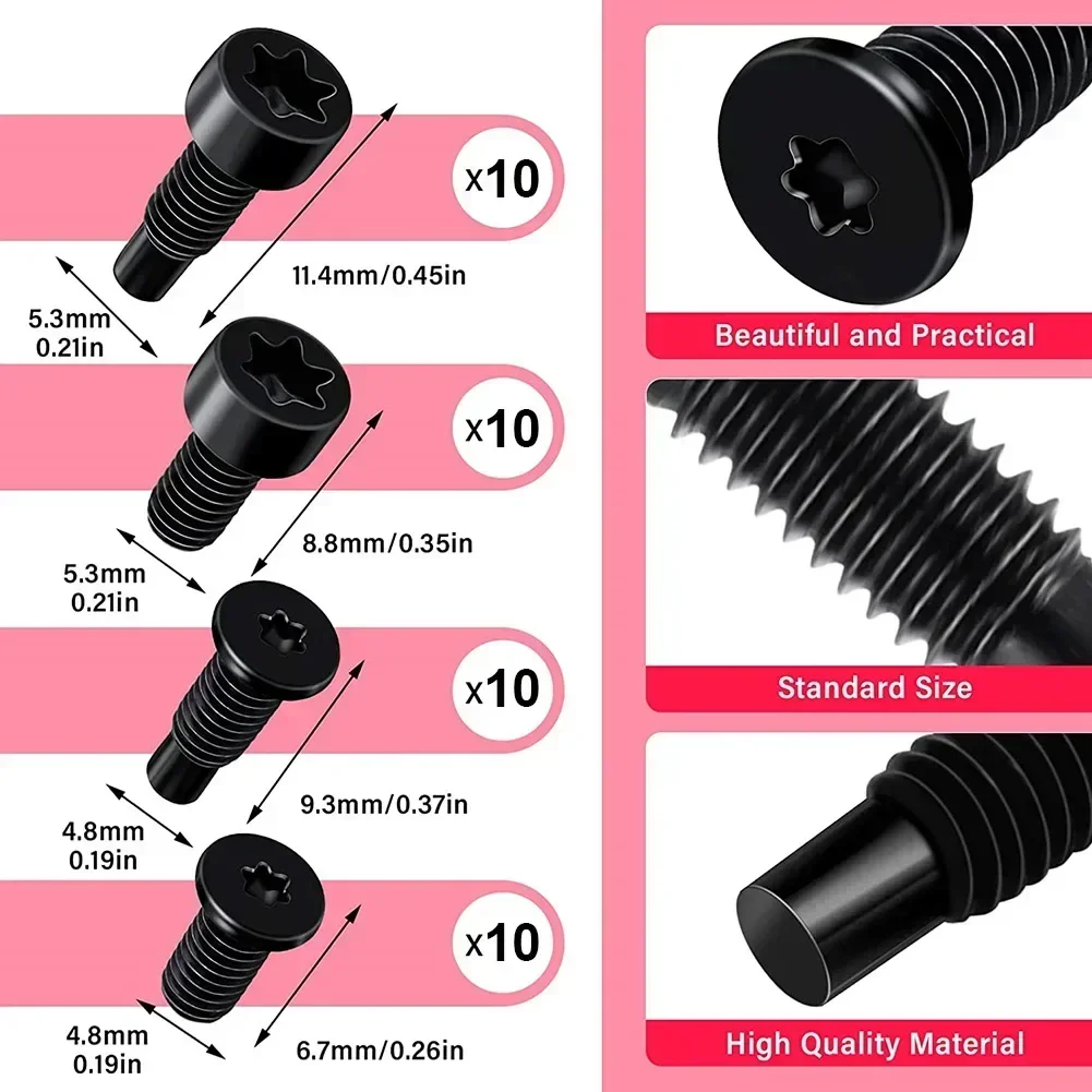 40pcs Ring Doorbell Screws Replacement Security Screws Compatible With Video Doorbel Carbon Steel Ring Doorbell Accessories
