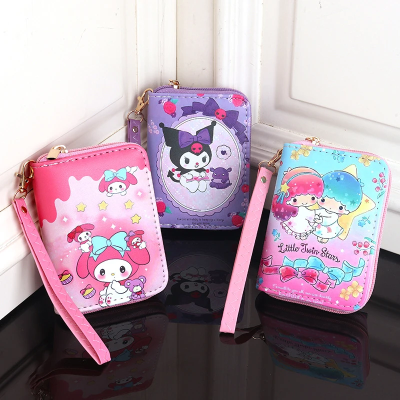 

Kawaii Sanrio Кошелек для монет Kuromi мультфильм аниме милая печать изменение хранение портативный маленький кошелек сумка для девушек рождественские подарки
