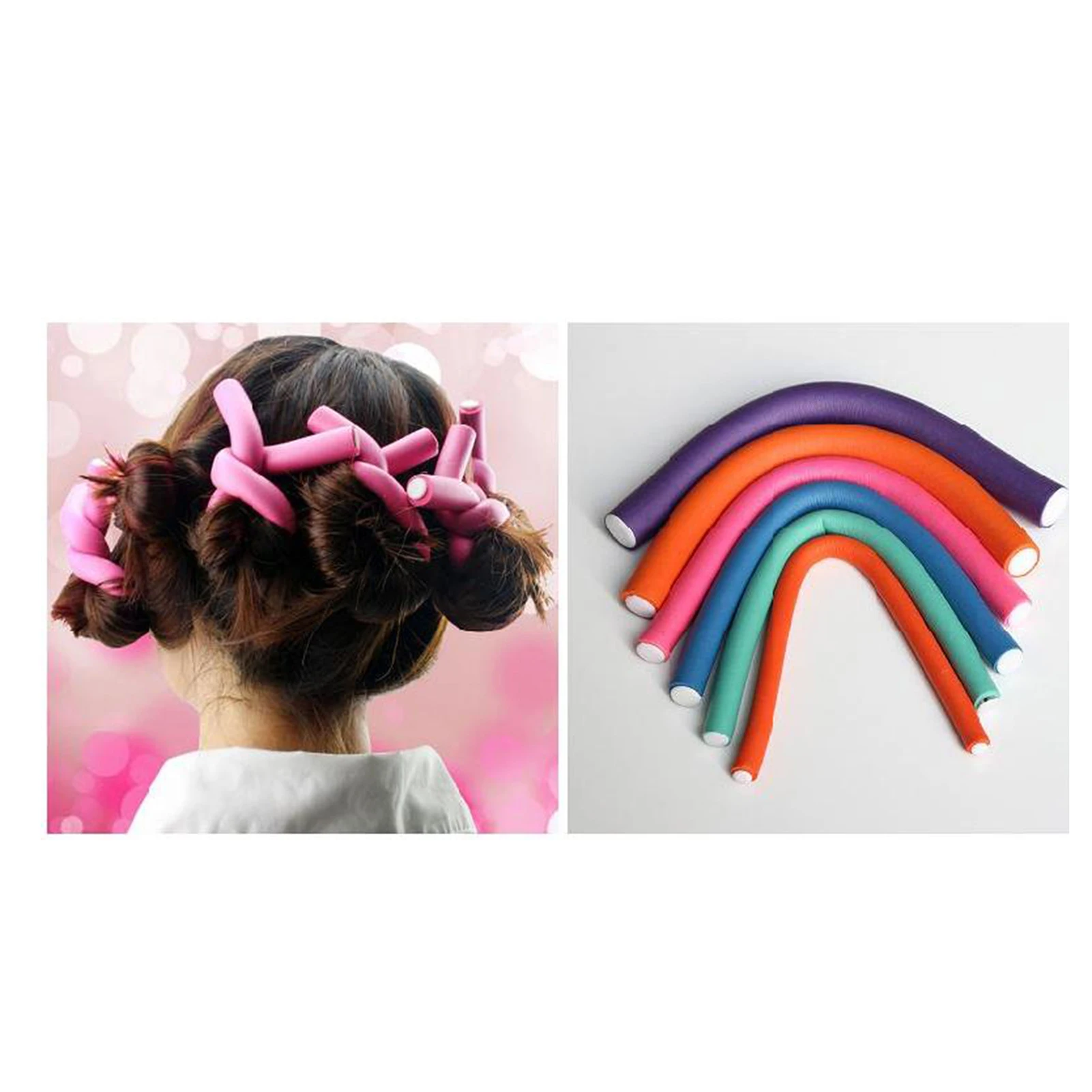 10PCS Flexible Hair Curling Rod Hair Curler Makers Soft Foam Bendy Twist Curls Flexi Rollers Styling Tools Roller No Heat hair styling tool hair curling tools