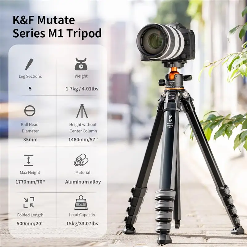 K & F Concept  Ʈ ˷̴ ī޶ ﰢ,  DSRL ī޶, ִ  177cm, 15kg, 33lbs  70 ġ