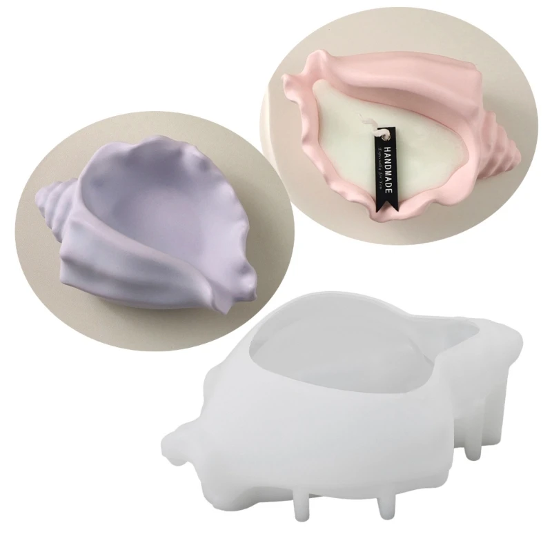 

Beautiful Seashells Candle Silicone Mold Conch Candlestick Resin Molds DIY Tabletop Plaster Ornament Molds Home Decors