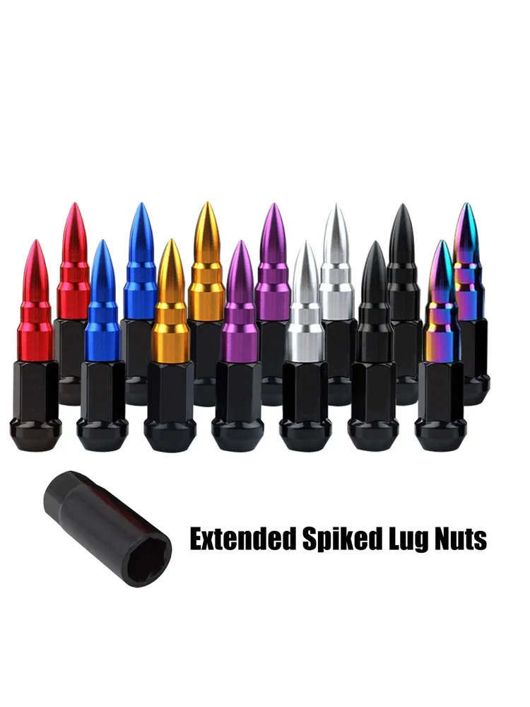 EPMAN 20pcs universale in alluminio esteso Tuner punte di lancia per ruote Cerchi Lug Nuts JDM Racing (verde