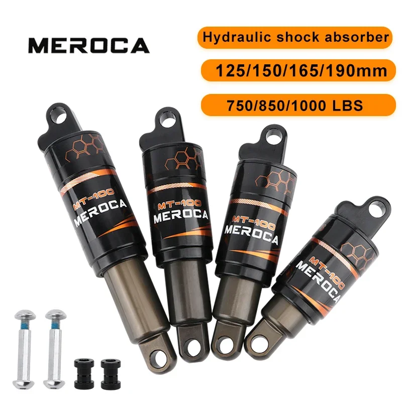 Bike Suspension Shock Absorber MEROCA Bicycle Rear 125/150/165/190mm Electric Scooter Oil Spring