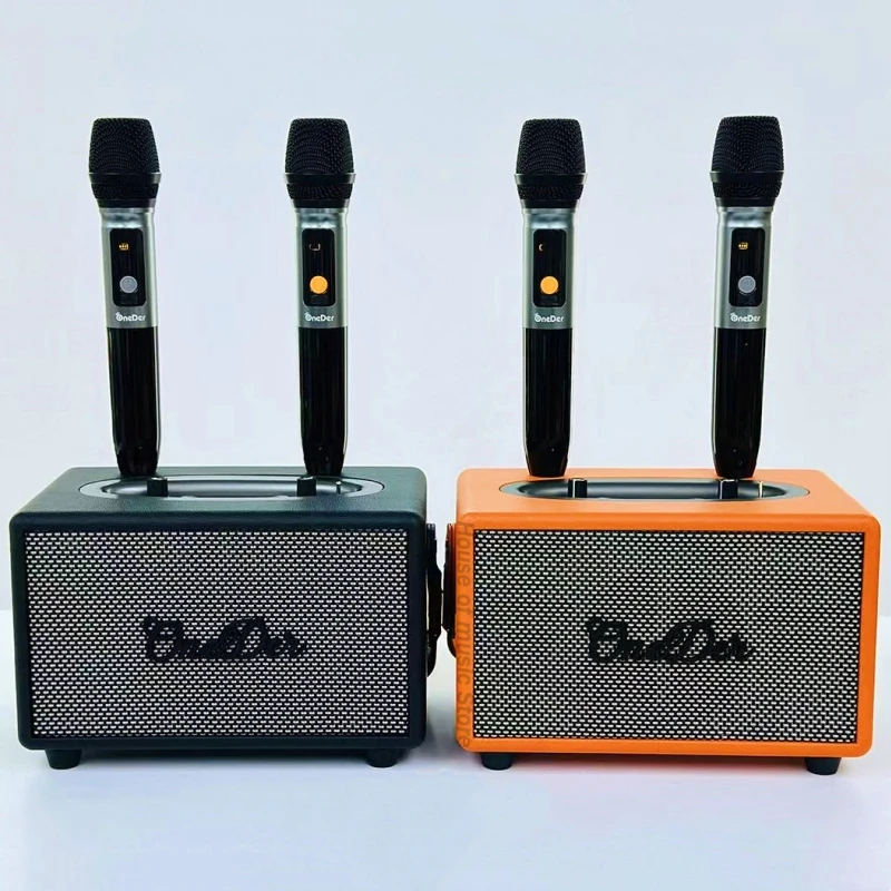 Altoparlanti Bluetooth Per Home Theater Ad Alta Potenza Da 40W Cassa Audio Portatile In Pelle Vintage Da 4 Pollici Altoparlante Hi-Fi Per Karaoke Wire