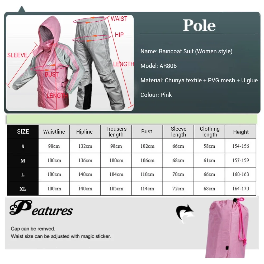Outdoor Motorcycle Sports Rain Jackets Motorbike Raincoat Suit Motocross Rain Clothing Suit Waterproof Coat