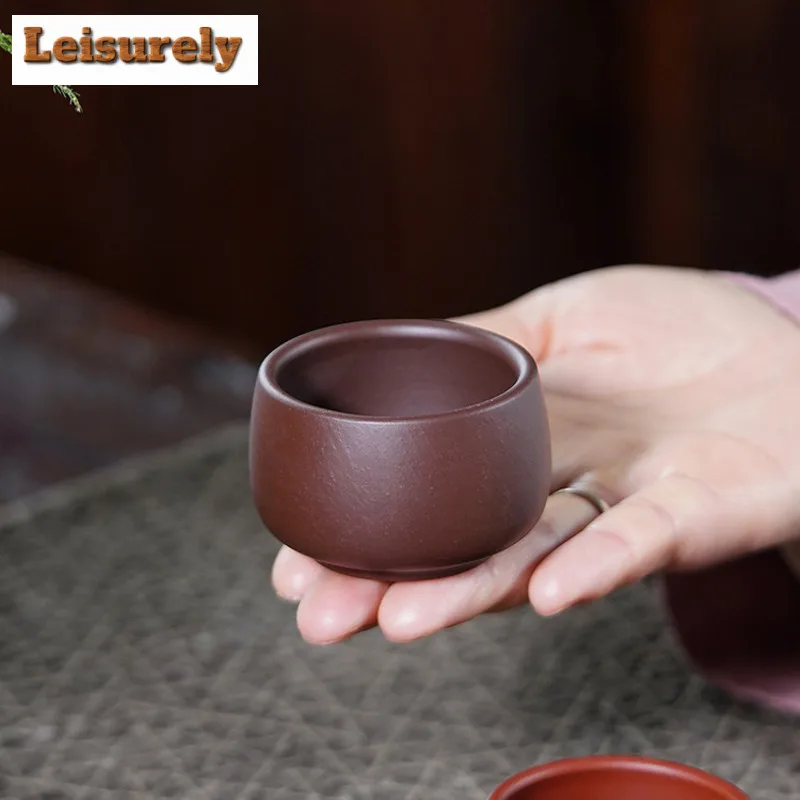 2pc/lot Yixing Purple Clay Teacup Ancient Tea Bowl Mug Tea-tasting Smelling Cup Chazhan Master Cups Zisha Teaset Collection 60ml