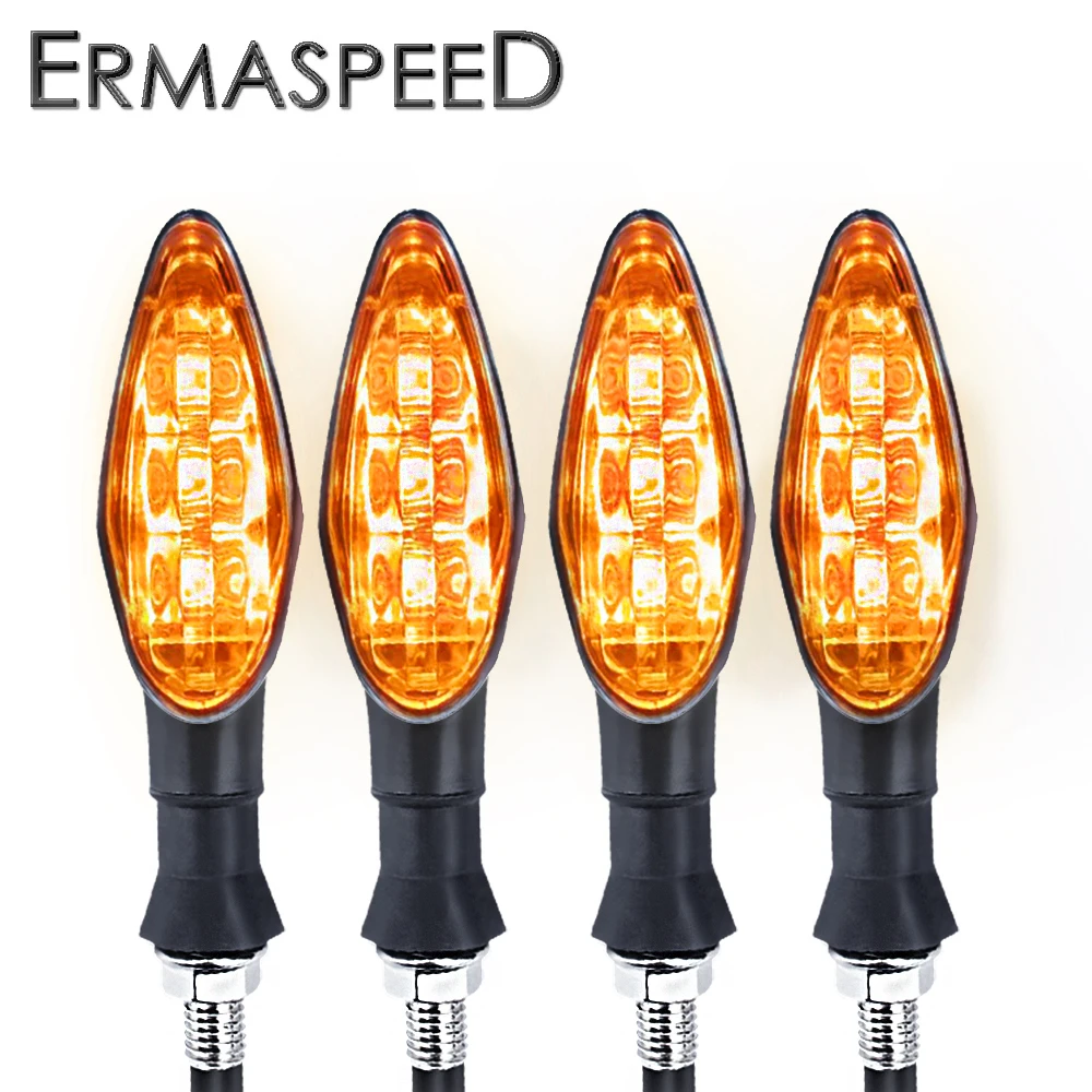 범용 LED 오토바이 방향 지시등, 방수 점멸기 표시기 점멸기 램프, 오토바이 액세서리, 12V, 세트당 4 개