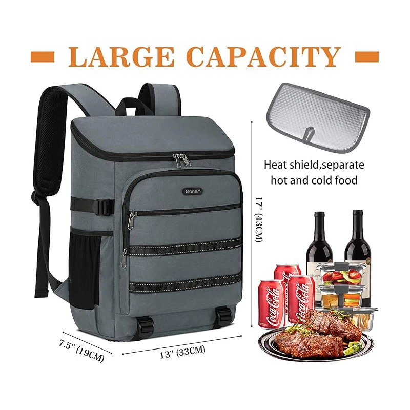 Travel Cooler Backpack Waterproof Insulated Ice Chest Backpack Thermal Leakproof Cooler Lunch Backpack for Picnics Camping Hikin 6