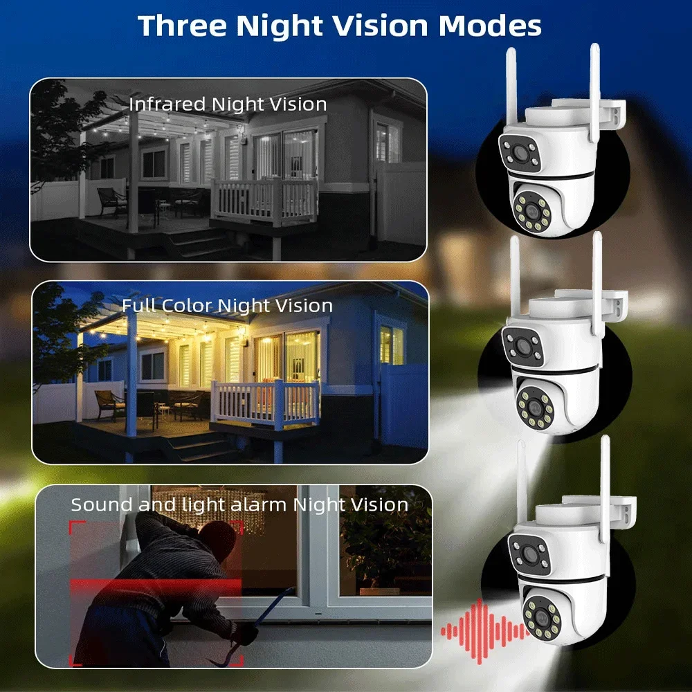 Tuya 5G Wifi Outdoor Camera 10MP HD Dual Lens Dual Screen PTZ Camera Home Security Protection Auto Tracking Video Surveillance