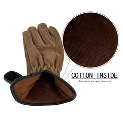 Premium Multi - Language Leather Work Gloves - XXL (Brown Double Layer)