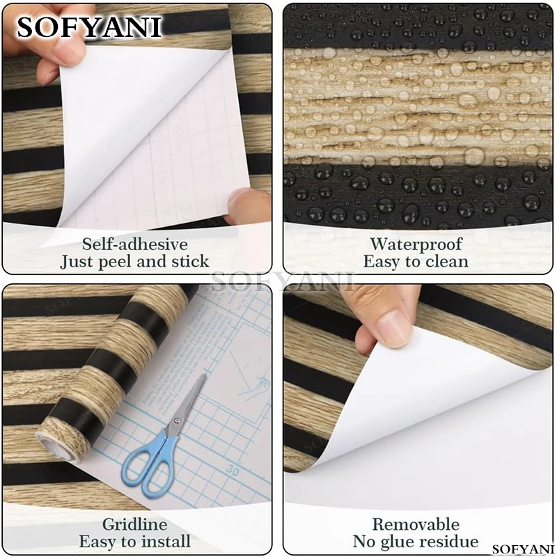 45cm Grid Self-adhesive DIY Background Wall Bedroom Livingroom PVC Waterproof AntiFouling Wall Sticker Home Decoration Wallpaper 4