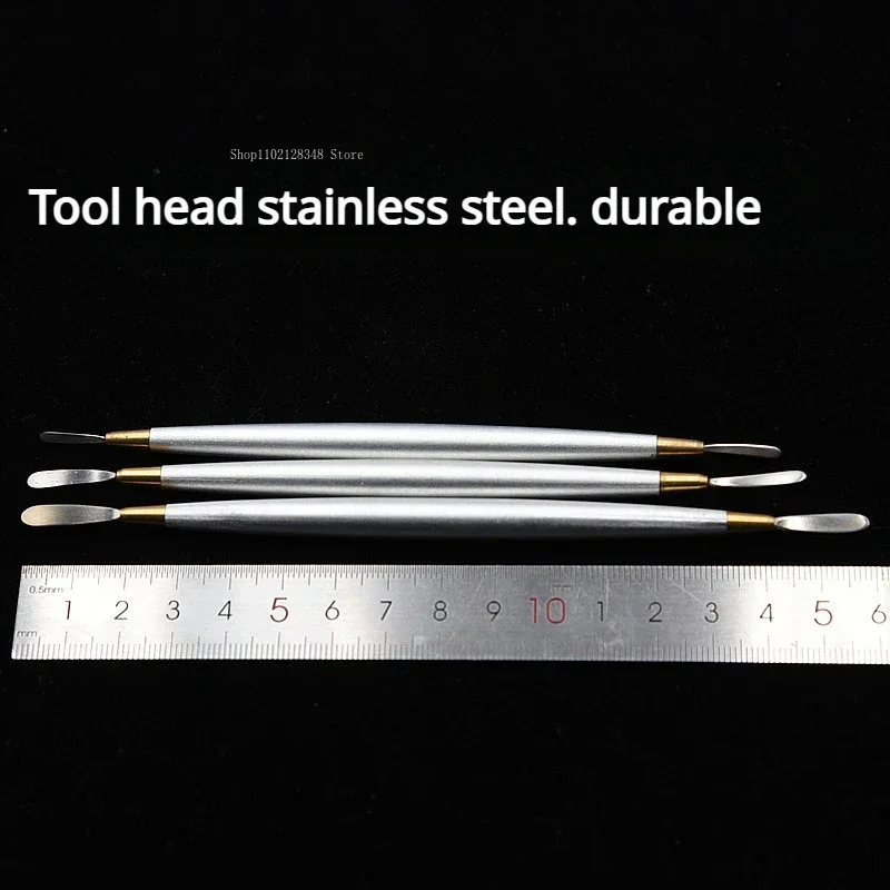 3 Pieces/set Ultra Light Clay Double Head Open Eye Knife Stainless Steel Copper Head Spatula Handmade DIY Clay Sculpture Tools