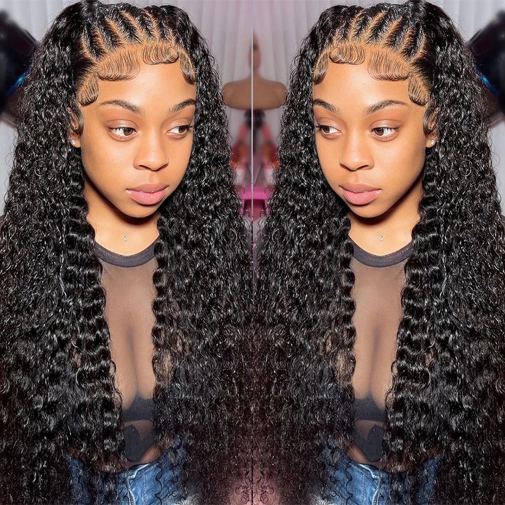 

13X4 Lace Front Human Hair Wig PrePlucked Baby Hair Brazilian 13x6 Deep Wave Transparent Lace Frontal Wig 180% Remy Glueless Wig