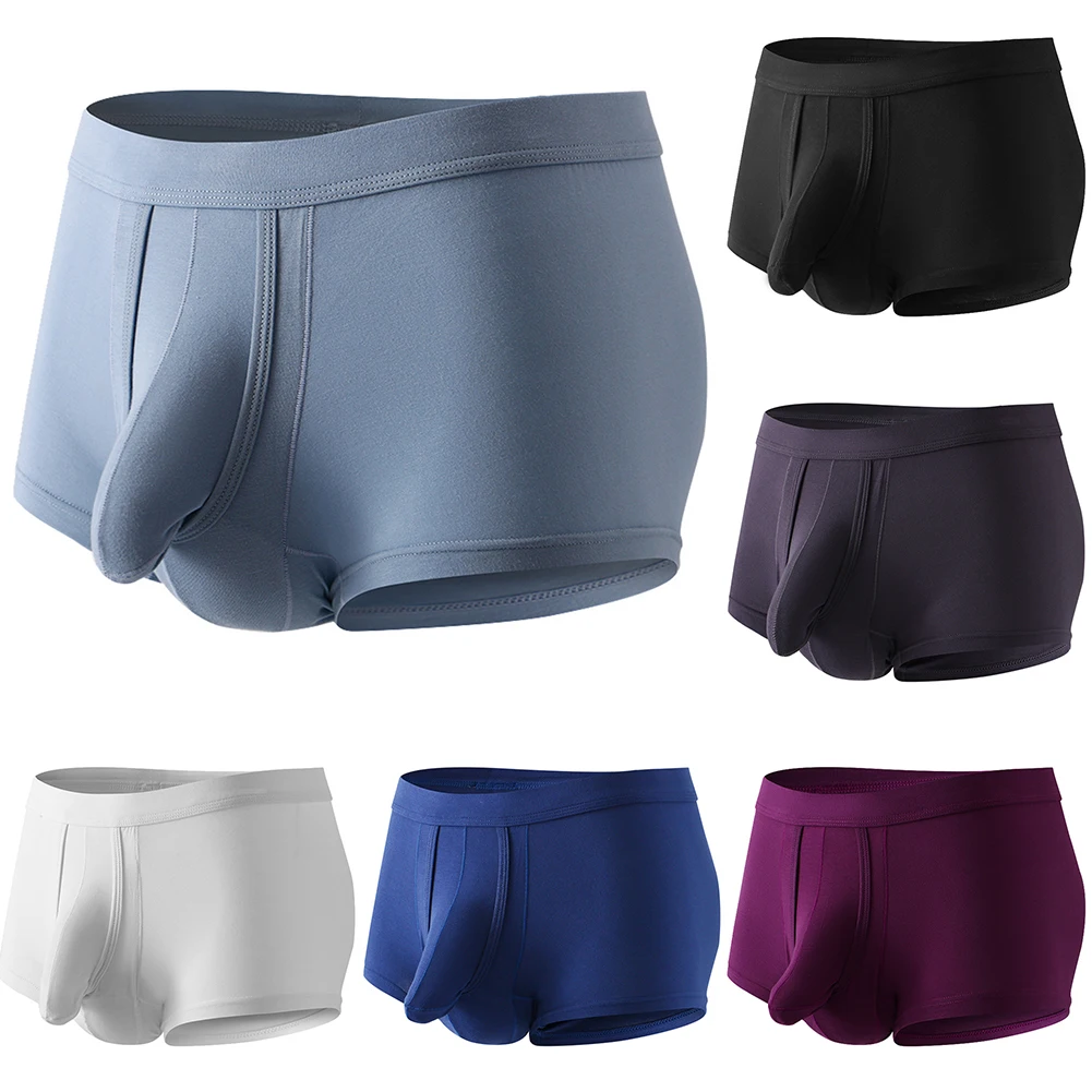 

Mens Trunks Separate Ball Pouch Underwear Soft Breathable Comfort Sport Boxers Shorts Male Panties Modal Fashion Underpants Male