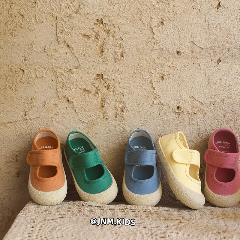 Children shallow canvas shoes autumn boys girls small cloth shoes Kindergarten soft sole indoor 1-6 years