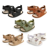 New Baby Casual Sandals  Stylish Summer Baby Boys Girls Non-Slip PU First Walkers Newborn Solid Colors First Walker Crib Shoes 2