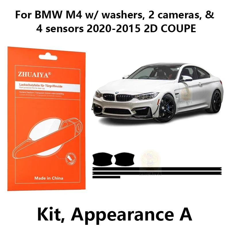 

Защита для края двери, защитная пленка на дверную ручку, ТПУ PPF для BMW M4 w/шайбы, 2 камеры и 4 датчика 2020-2015 2D COUPE