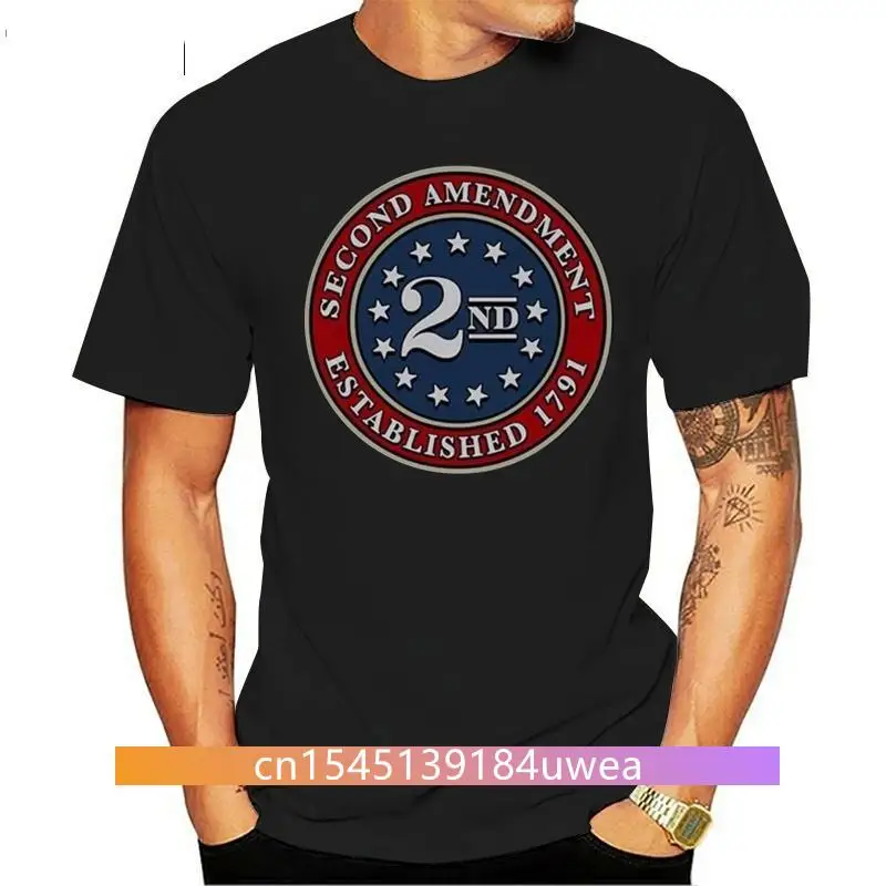 

2018 New Tee Men T Shirt Hot Sale Clothes 2nd Amendment Brand Seal of 1791 Vintag American Flag Second 2A Made of USA T shirt