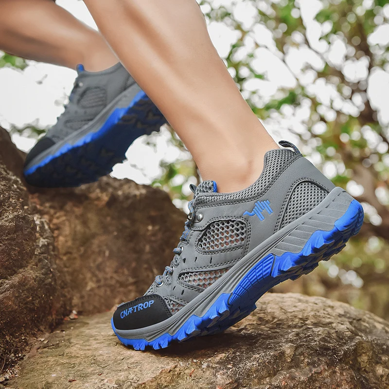 SMS Hiking Shoes Men Mountain Tracking Shoes Sport Shoes Outdoor Breathable Jogging Trekking Sneakers Male Shoes Adult Plus Size